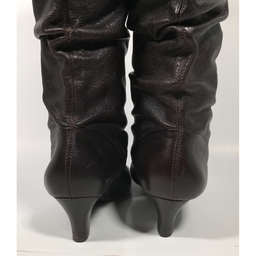 Antonio Melani Womens US Size 8 Black Leather Knee High Tall Boots 2" Heel - Picture 12 of 16